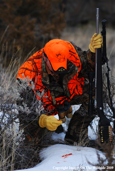 Hunter Following a Blood Trail
