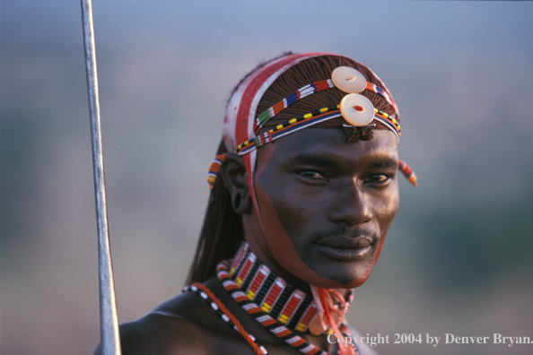 Samburu warrior.  Kenya, Africa