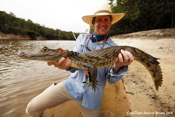Flyfisherman with caiman