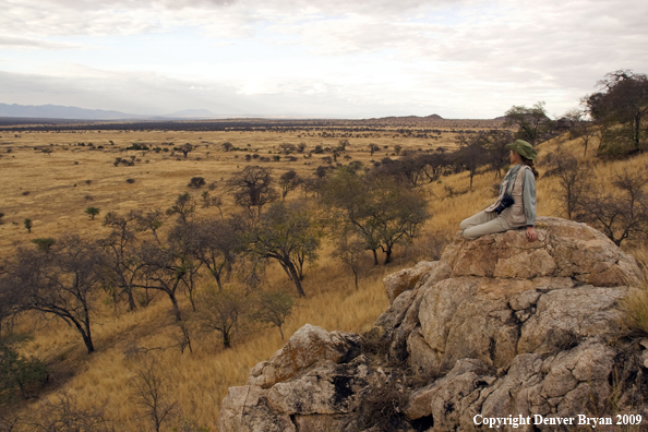 Woman on African safari