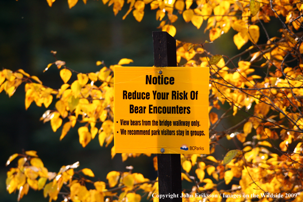 Signs posted in bear country