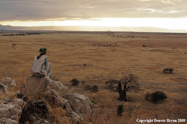 Woman on African safari