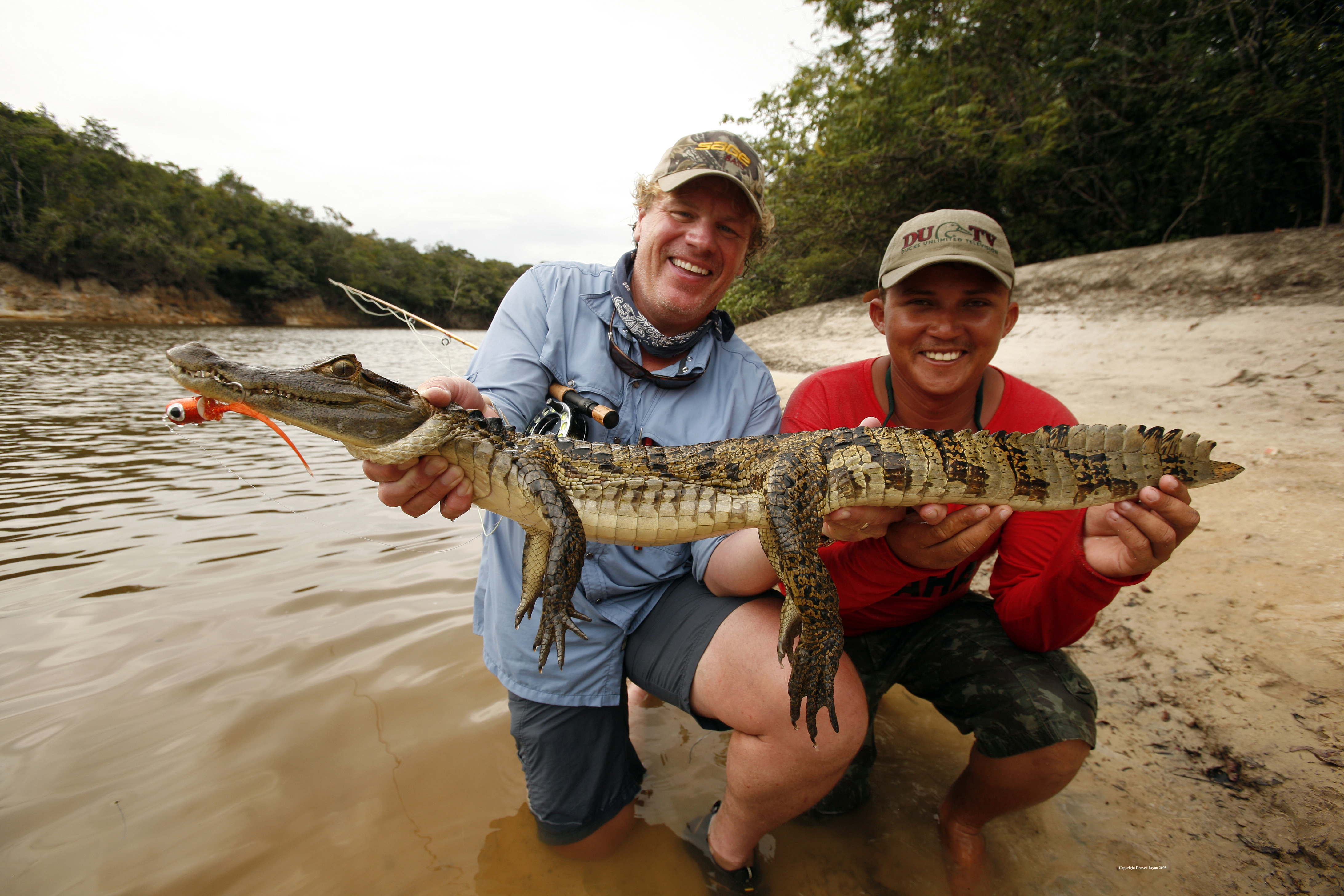 Flyfisherman with caiman