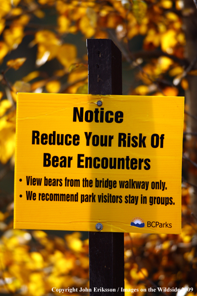 Signs posted in bear country