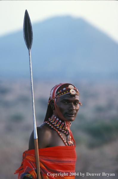 Samburu warrior.  Kenya, Africa