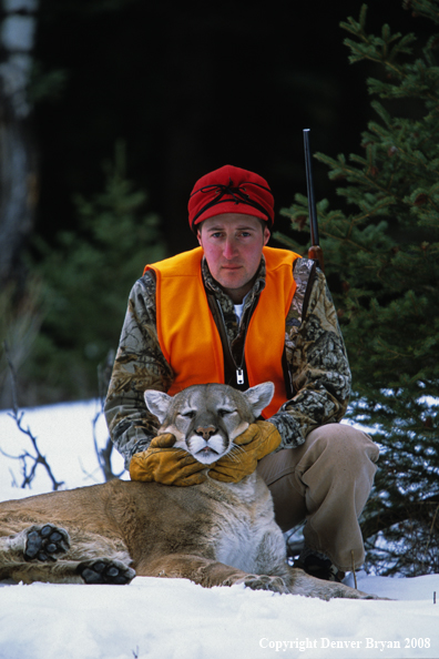 Hunter with Mountain Lion