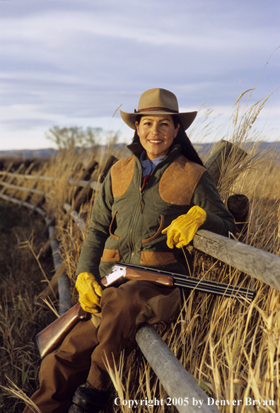 Woman upland game bird hunter.