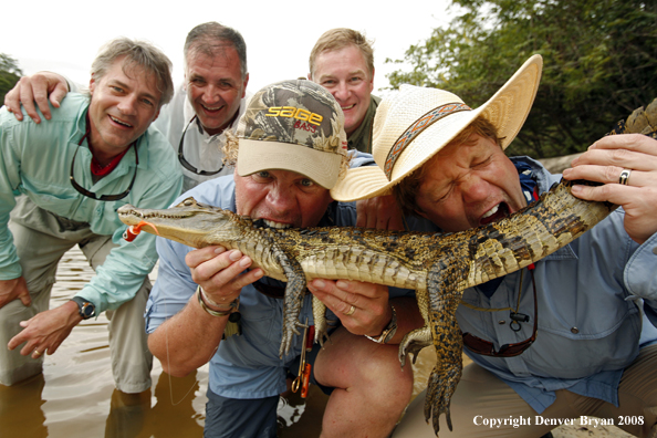 Flyfisherman with caiman