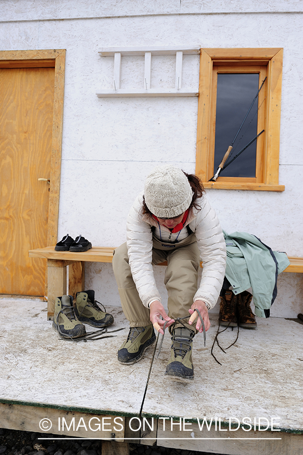 Flyfisher prepping for day.