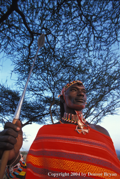 Samburu warrior.  Kenya, Africa
