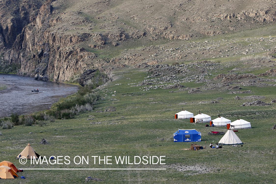 Ger camp on Delger River, Mongolia.