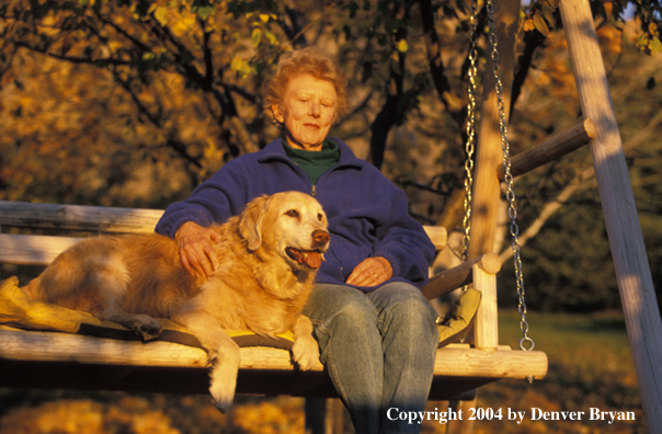 Woman with golden Retriever