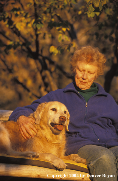 Woman with golden Retriever