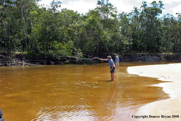Flyfisherman casting