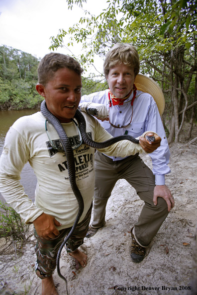 Flyfisherman with snake