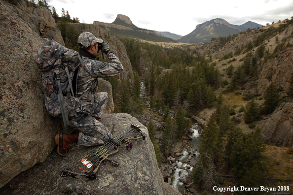 Bow Hunter Scouting For Big Game