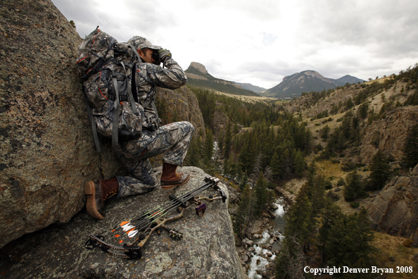 Bow Hunter Scouting For Big Game
