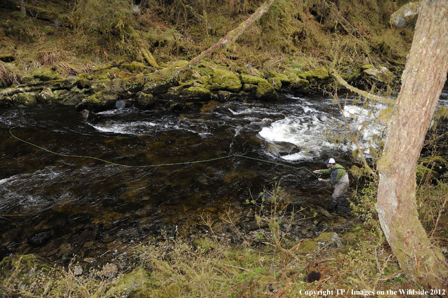 Flyfisherman in Alaska. 
