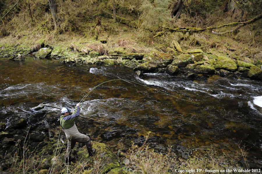 Flyfisherman in Alaska. 