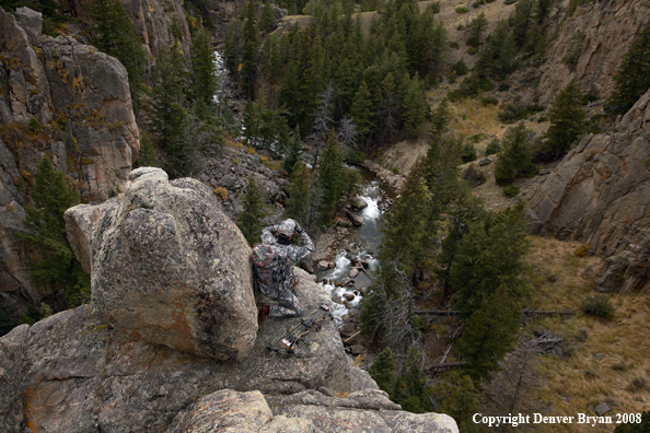 Bow Hunter Scouting For Big Game