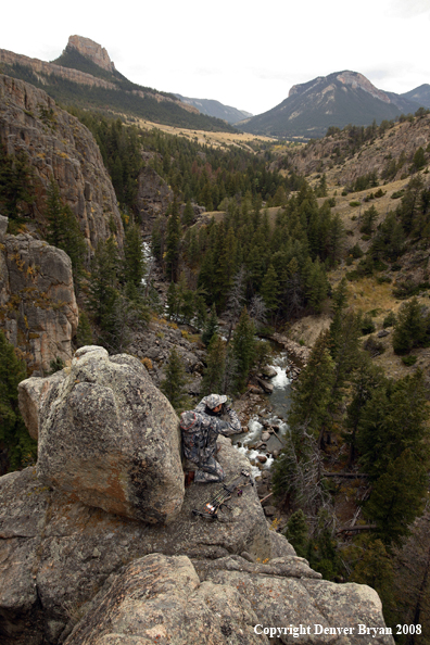 Bow Hunter Scouting For Big Game