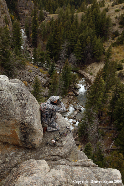 Bow Hunter Scouting For Big Game