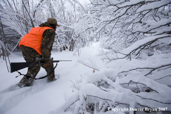 Hunter in snow