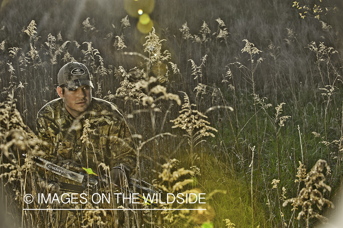 Bowhunter in field.