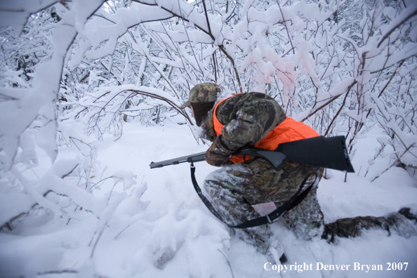 Hunter in snow