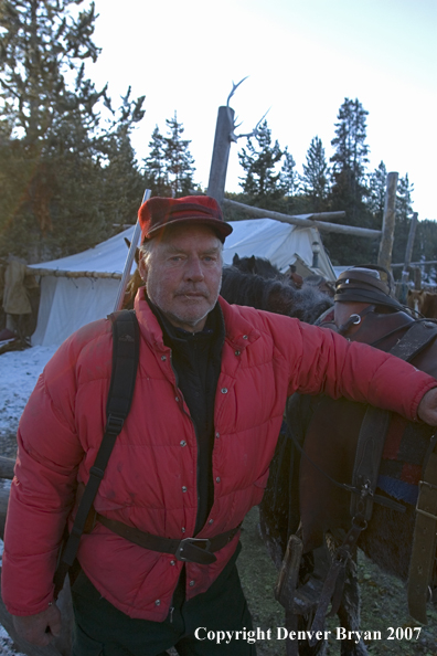 Elk hunter at elk camp