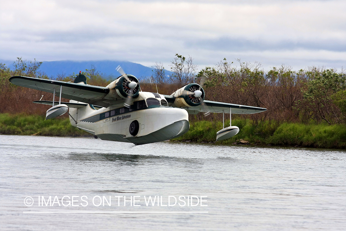 Float plane landing.
