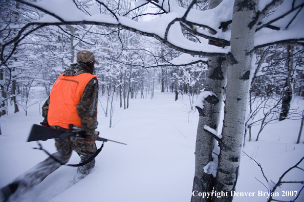 Hunter in snow