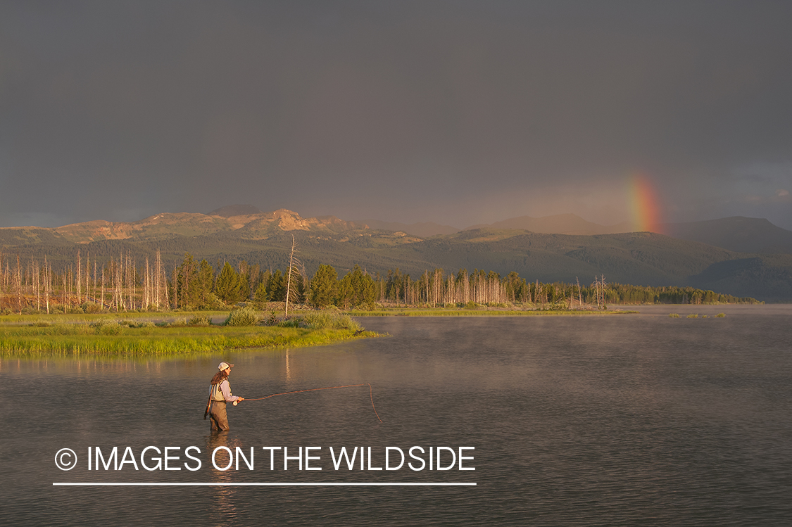 Flyfishing on Hebgen Lake, Montana.