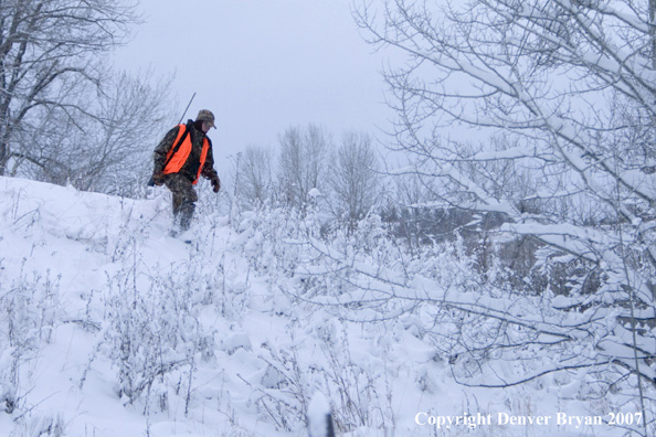 Hunter in snow
