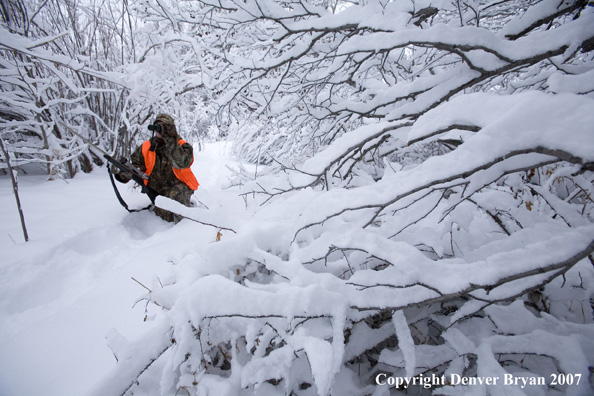 Hunter in snow