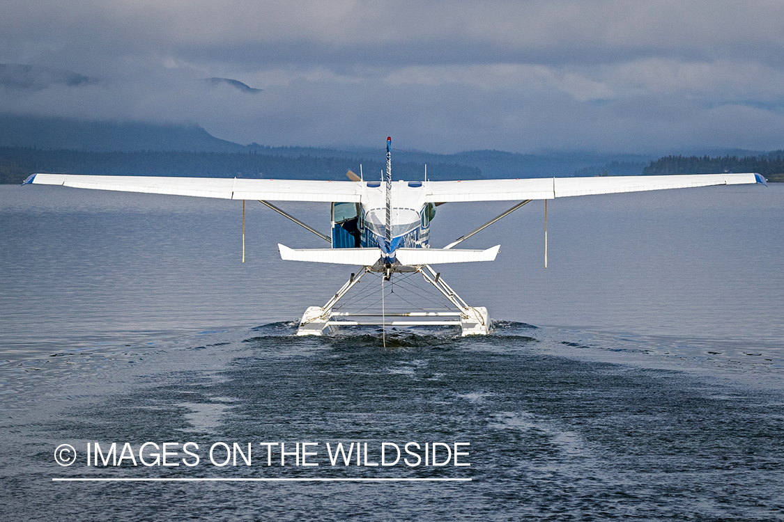 Float plane taking off in Alaska.