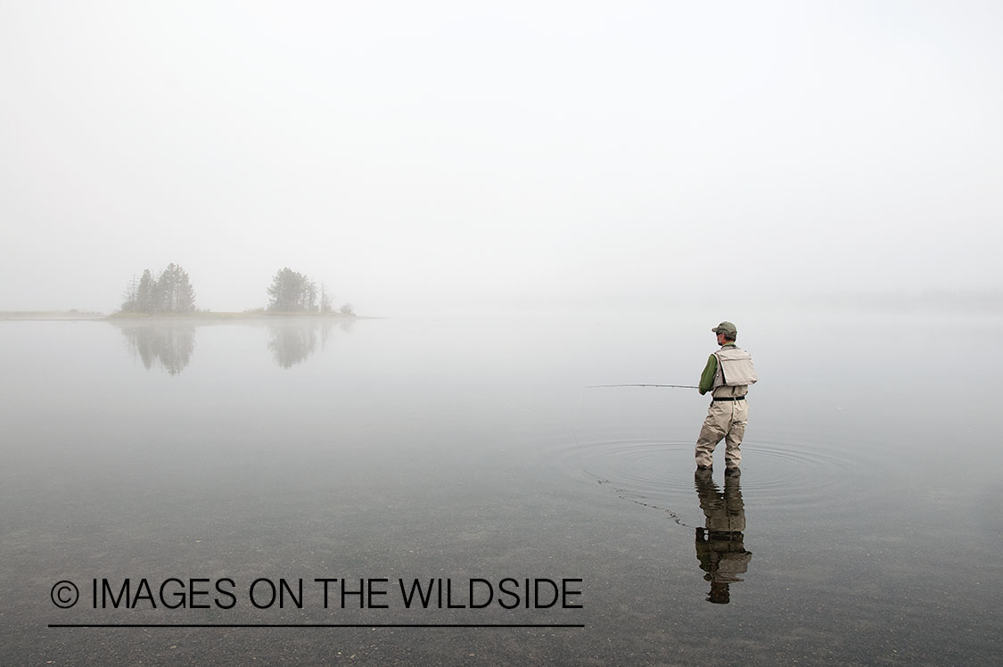 Flyfishing on Hebgen Lake, Montana.