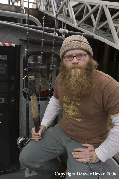 Boat captain on his fishing boat.