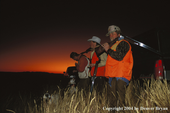 Upland bird hunters at the end of the day.