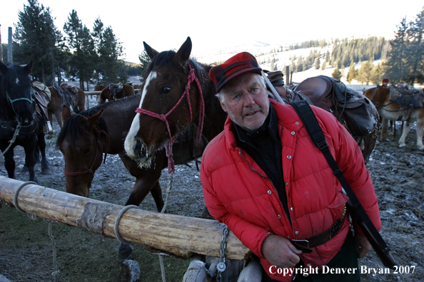 Elk hunter in camp