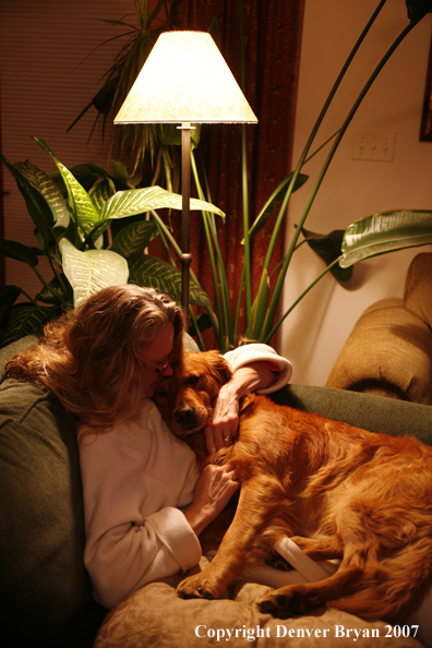 Woman with Golden Retriever